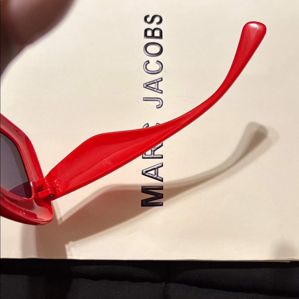 Bold Red Square Sunglasses - Picture 8 of 9
